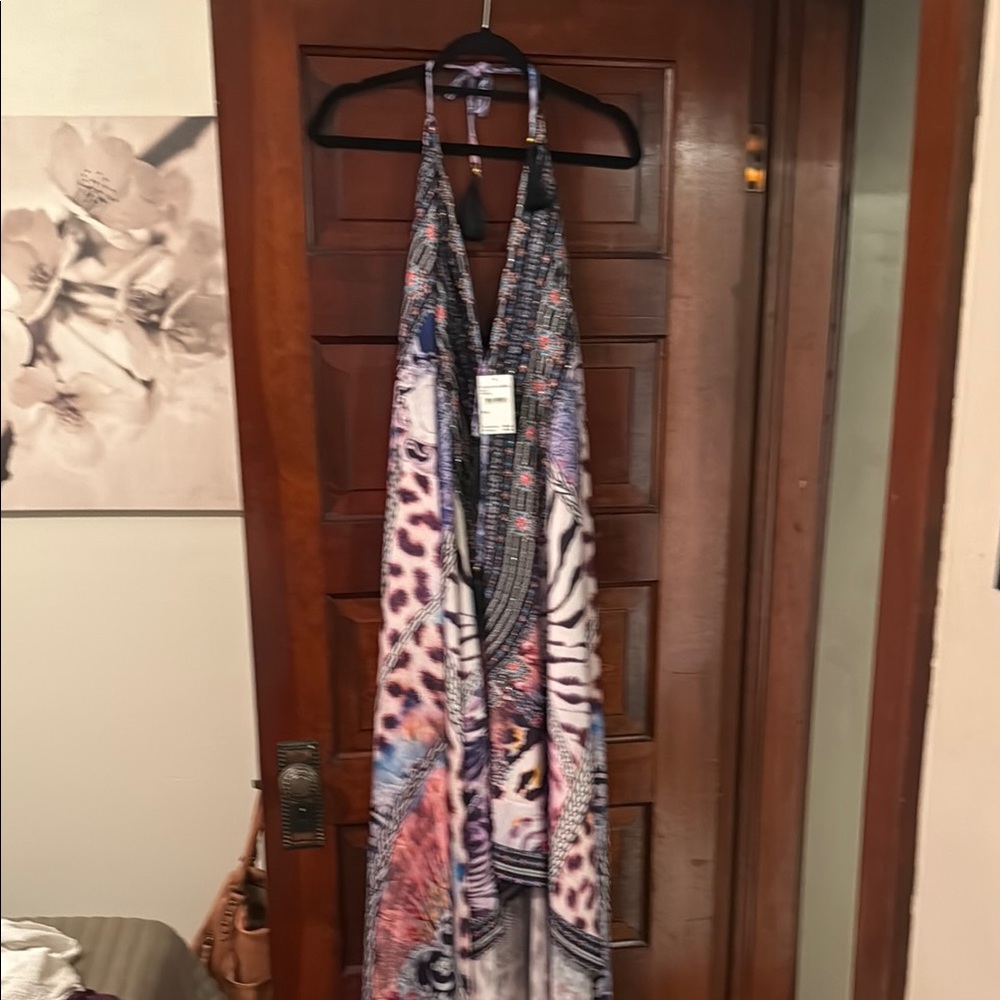 Nordstrom Black and White Halter Sundress